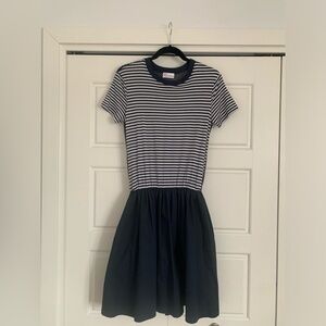 RED Valentino Striped Navy and White Dress
